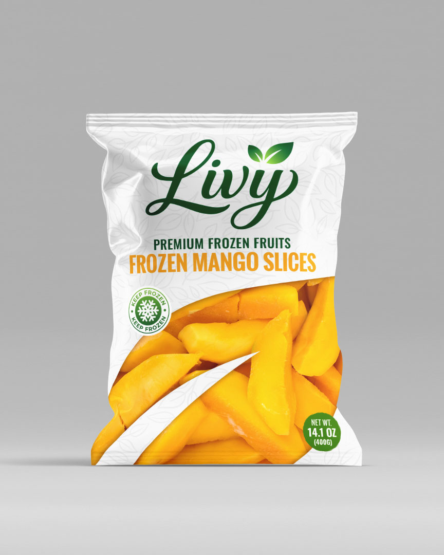 Frozen Mango Slices Bright, sweet mango slices processed at optimal maturity to deliver a rich tropical taste and smooth texture for retail, desserts.
