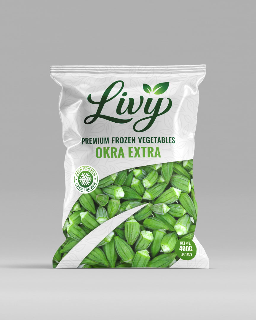 Frozen Okra ExtraPremium small okra pods selected for quality and tenderness, perfect for traditional stews, soups, and ready-to-cook meals