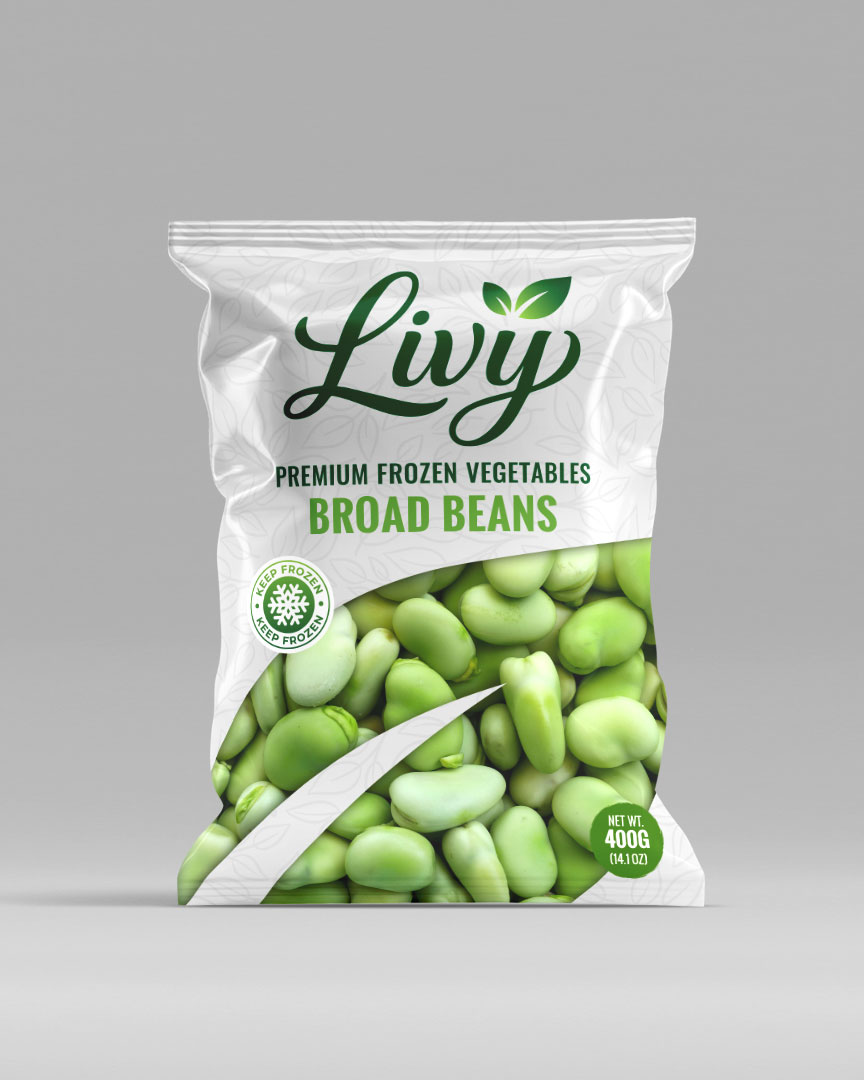 Frozen Broad BeansPremium green broad beans with a rich taste and smooth texture, perfect for traditional meals, soups, stews, and retail packs
