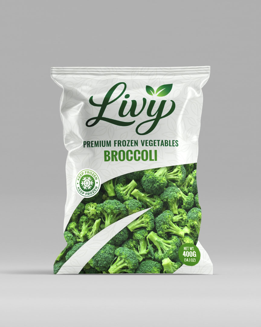 Frozen BroccoliFresh green broccoli florets frozen at peak quality to maintain color, texture, and nutrition; ideal for healthy meals, side dishes, and foodservice use