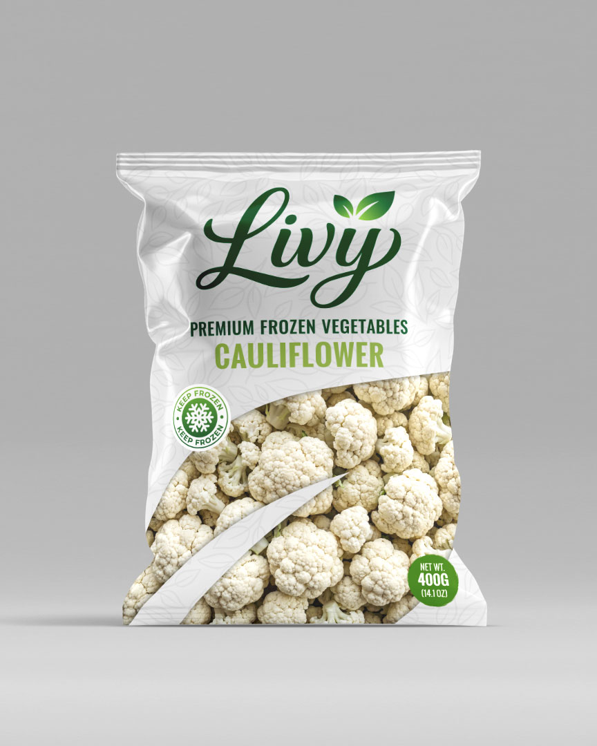 Frozen CauliflowerClean, firm cauliflower florets with a mild flavor and natural freshness, perfect for cooking, roasting, soups, and frozen vegetable mixes
